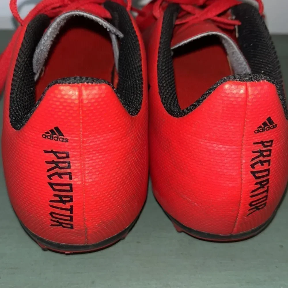Red Adidas Predator the freak great worn outdoor kids soccer futbol shoes cleats